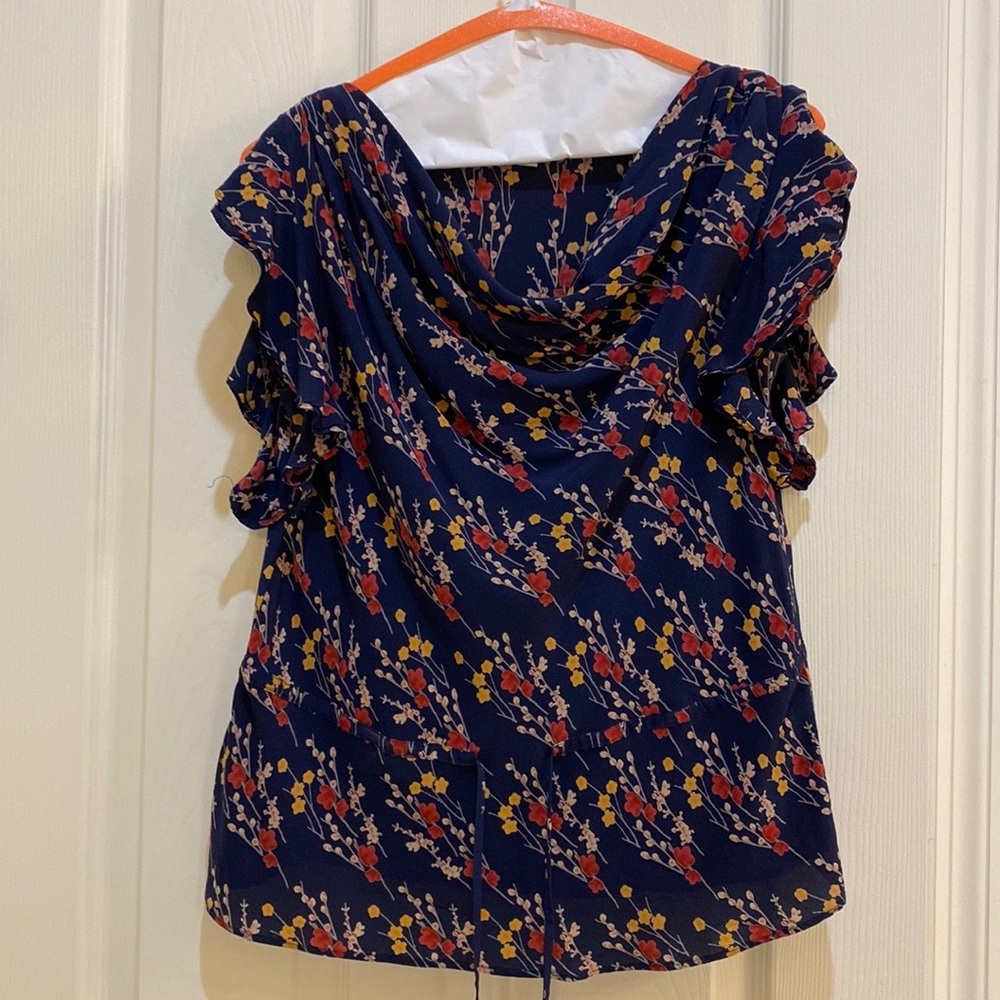 Odille for Anthro | 100% silk cowl neck blouse